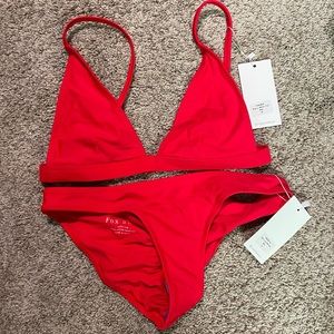 White Fox Boutique Bianco Bikini Top & San Luca Bottom NWT - M - Red